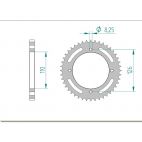 Kit chaine AFAM acier KAWASAKI KLX 125 pas 428 2010 à 2013