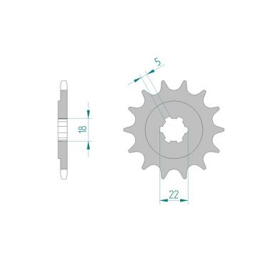 Kit chaine AFAM acier KAWASAKI KX 125 K5,L1 pas 520 1998 à 1999