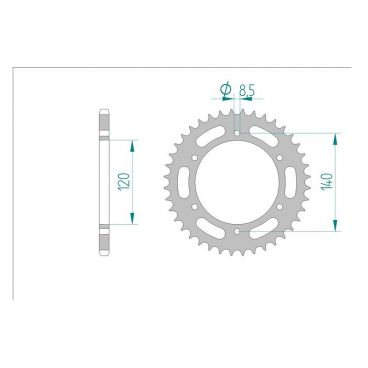 Kit chaine AFAM acier KAWASAKI KL 250 A1-A4 / C1-C2,A1-A4 / C1-C2 pas 520 1980 à 1986