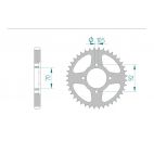 Kit chaine AFAM acier KAWASAKI Z 400 (KZ 400) D1/D4-B1/B2 pas 530 1976 à 1980