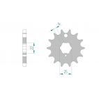 Kit chaine AFAM acier KAWASAKI Z 440 A1-3 pas 530 1980 à 1982