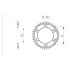 Kit chaine AFAM acier KAWASAKI EN 500 C1-C10 pas 520 1996 à 2006