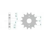 Kit chaine AFAM acier KAWASAKI Z 500 B3 pas 530 1981 à 1981