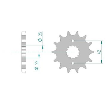 Kit chaine AFAM acier KAWASAKI GPZ 550 D1 pas 530 1981 à 1981