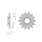 Kit chaine AFAM acier KAWASAKI ZX-6R (ZX636) C1,C6 pas 520 2005 à 2006