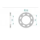 Kit chaine AFAM acier KAWASAKI KLR 650 C1-C8 pas 520 1995 à 2002