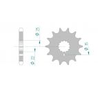 Kit chaine AFAM acier KAWASAKI Z 750 (GPZ) R1- L3-4 pas 630 1982 à 1987