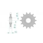 Kit chaine AFAM acier KAWASAKI ZR 750 C5,D1,D2,D3,D4 ZEPHYR pas 525 1995 à 1999