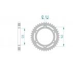 Kit chaine AFAM acier KAWASAKI ZR-7 F1,F2,F3,F4,F5 ZR 750 pas 525 1999 à 2003