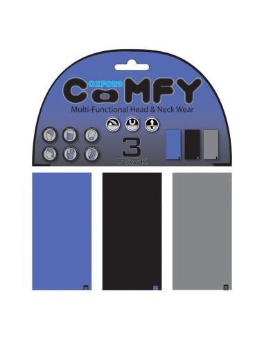 Tour de cou OXFORD Comfy bleu/noir/gris pack de 3