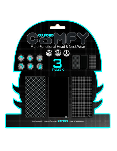 Tour de cou OXFORD Comfy Black/White Tartan pack de 3