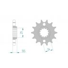 Kit chaine AFAM acier KAWASAKI Z 1000 LTD K1,K2 pas 630 1981 à 1982