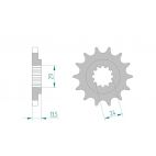 Kit chaine AFAM acier KAWASAKI GPZ 1100 E/ ABS E1-E4-F4 pas 530 1995 à 1999