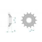 Kit chaine AFAM acier KAWASAKI GPZ 1100 ZX A1-A3 pas 630 1983 à 1984