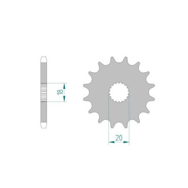 Kit chaine AFAM acier KREIDLER SUPERMOTO 125 DD pas 428 2008 à 2011