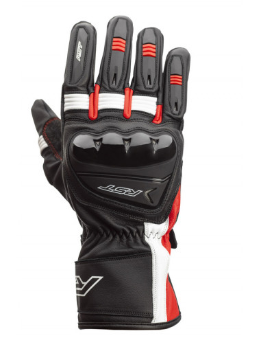 Gants RST Pilot CE cuir - noir/rouge/blanc taille S