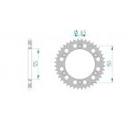 Kit chaine AFAM alu KTM 640 DUKE II pas 520 2000 à 2003
