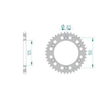 Kit chaine AFAM acier KTM 640 LC4 SM pas 520 2000 à 2004