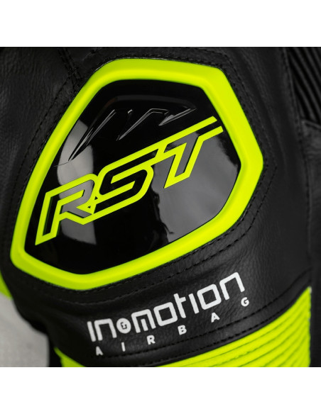 Combinaison RST Pro Series Airbag cuir - jaune fluo/camo taille L