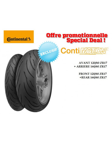 Train de pneus Sport-Touring CONTINENTAL ContiMotion (120/60 ZR 17 + 160/60 ZR 17)