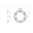 Kit chaine AFAM acier KTM GS 250 pas 520 1992 à 1993