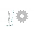 Kit chaine AFAM acier KTM 660 SMC pas 520 2002 à 2004