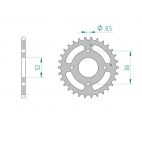 Kit chaine AFAM acier KYMCO MXU 50 pas 520 2005 à 2007