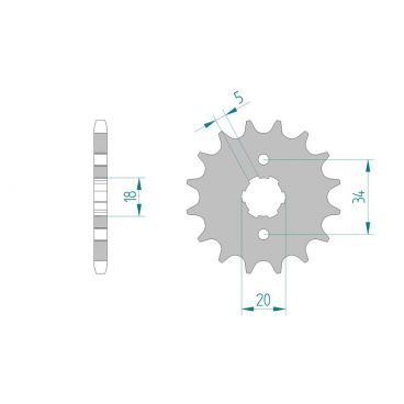 Kit chaine AFAM acier KYMCO 125 STRYKER pas 428 2001 à 2006