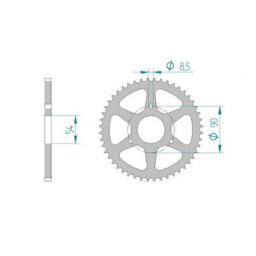 Kit chaine AFAM acier MALAGUTI DRAKON 50 pas 420 2005 à 2008