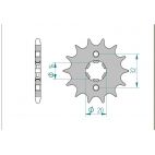 Kit chaine AFAM acier MH KN1 125 pas 428 2010 à 2010