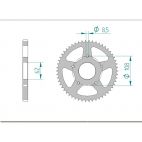 Kit chaine AFAM acier MH MH7 125 NAKED AIR pas 428 2009 à 2010