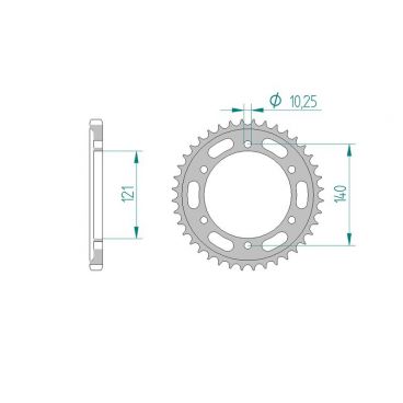 Kit chaine AFAM acier MORINI 1200 CORSARO pas 525 2008 à 2010