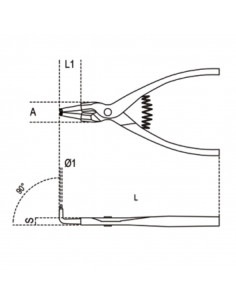 Pince pour circlips extérieurs à becs coudés à 90° BETA taille 175 2