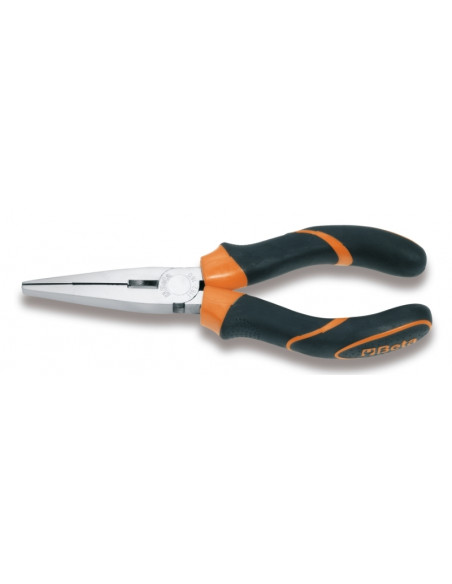 Pince à becs plats longs striés BETA taille 200 branches gainées confort bi-matières