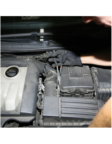 Jeu de 2 pinces extra-longues à becs demi-ronds striées avec double articulation