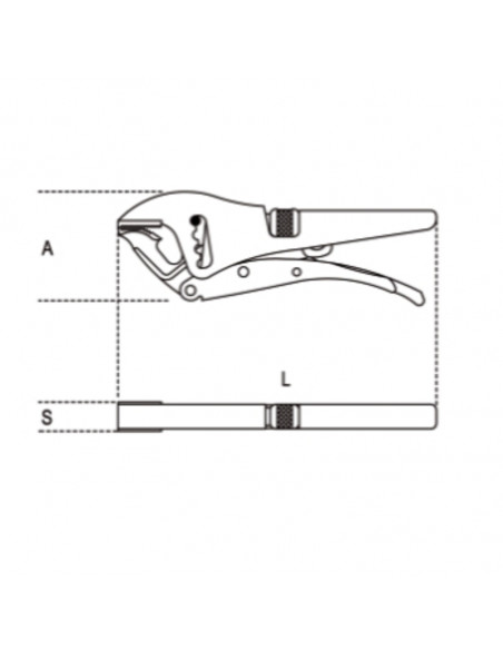 Pince-étau à becs longs BETA avec molette de réglage