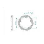 Kit chaine AFAM acier MV AGUSTA 1090 R BRUTALE pas 525 2010 à 2011