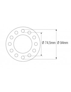 Douille à créneaux JMP pour colonne de direction Øint.74,5mm/Øext.94mm 12 crans MV Agusta 2