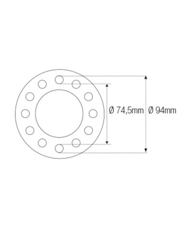 Douille à créneaux JMP pour colonne de direction Øint.74,5mm/Øext.94mm 12 crans MV Agusta