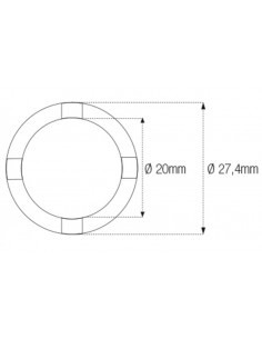Douille à créneaux JMP pour bras oscillant/chassis Øint.20mm/Øext.27,4mm 4 crans BMW 2