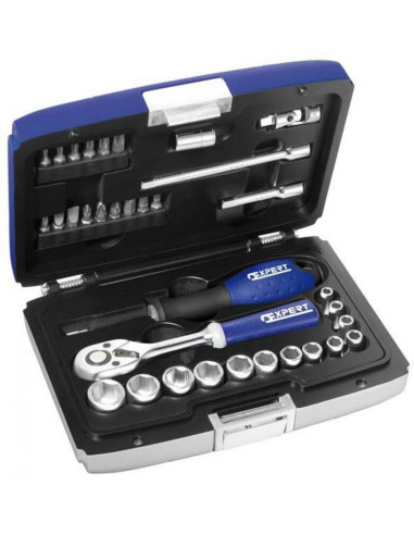 Coffret douilles & cliquet EXPERT 1/4''