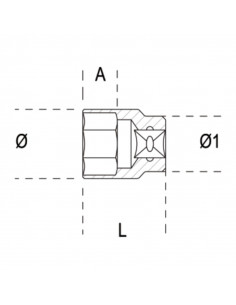 Douille 6 pans 1/2" BETA - 30mm 2