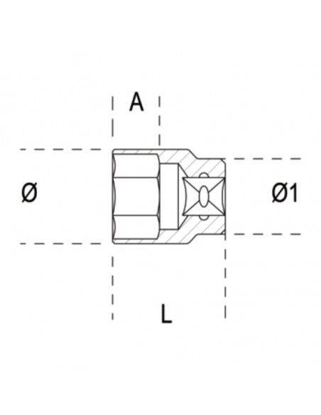 Douille 6 pans 1/2" BETA - 14mm