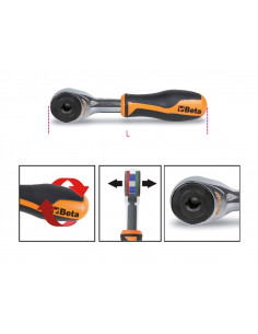Porte-embout à cliquet BETA 860/58 manche rotatif 1/4'
