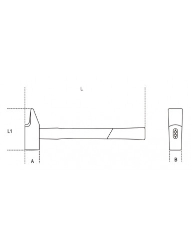 Marteau de mécanicien tête rivoir BETA taille 40 manche en fibre