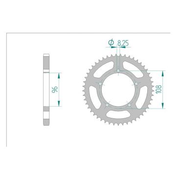 Kit chaine AFAM acier MZ SM 125 GANGSTA pas 428 2003 à 2007
