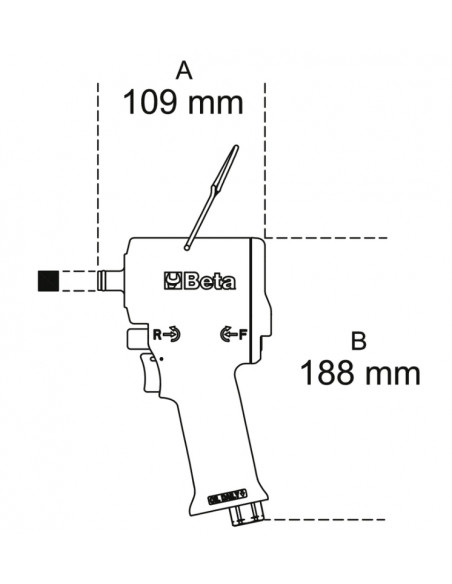 Clé à chocs réversible compacte BETA 1/2'' 770Nm
