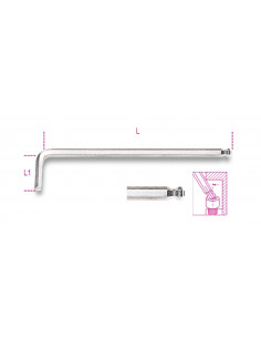 Jeu de 9 clés mâles 6 pans coudées à tête sphérique BETA modèle extra long 2