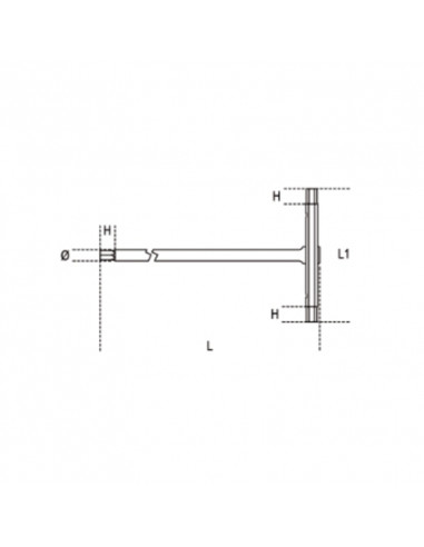 Clé mâle 6 pans en T BETA - 3mm