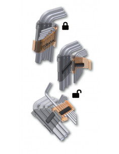 Jeu de 9 clés mâles 6 pans coudées à tête sphérique BETA 2